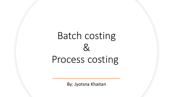 process costing