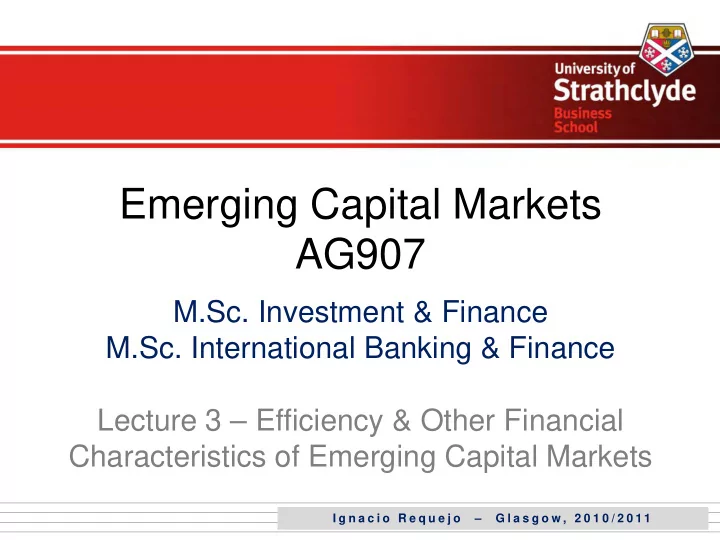 emerging capital markets ag907