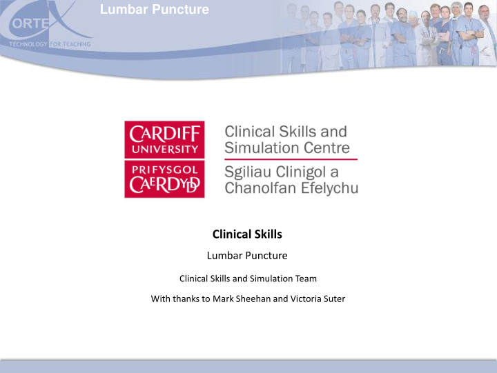lumbar puncture clinical skills