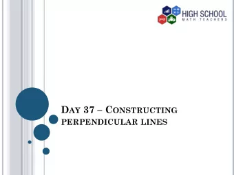 Constructing perpendicular lines with a compass  and a straightedge.  Given a horizontal line AB,