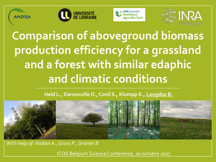 production efficiency for a grassland