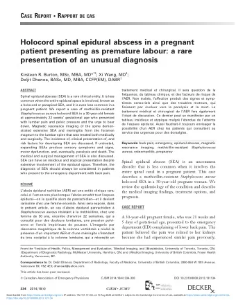 Holocord spinal epidural abscess in a pregnant  patient presenting as premature labour: a rare