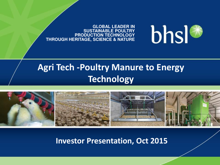 agri tech poultry manure to energy technology