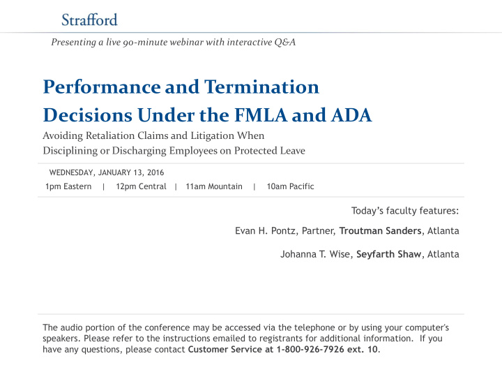 performance and termination decisions under the fmla and