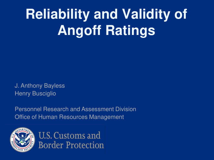 reliability and validity of