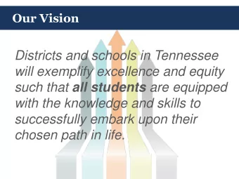 will exemplify excellence and equity such that all students are equipped  with the knowledge and