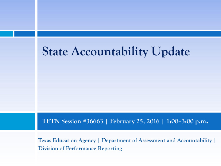 state accountability update