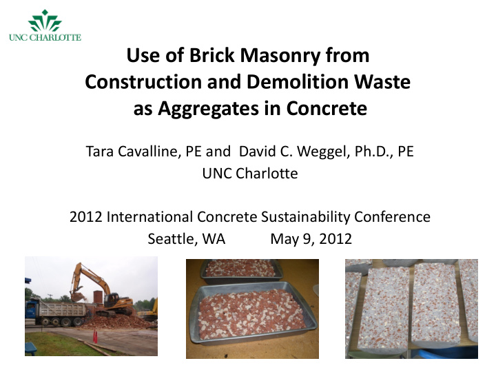 use of brick masonry from construction and demolition
