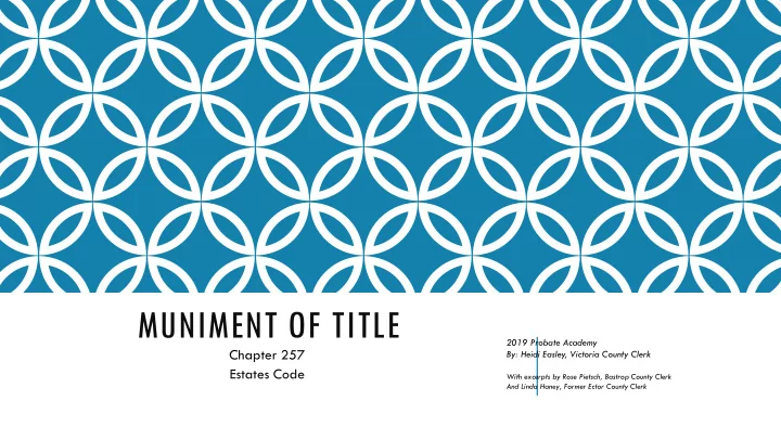 muniment of title