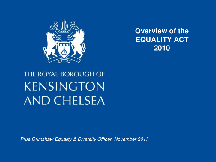 overview of the equality act 2010