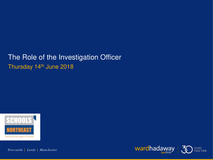 the role of the investigation officer
