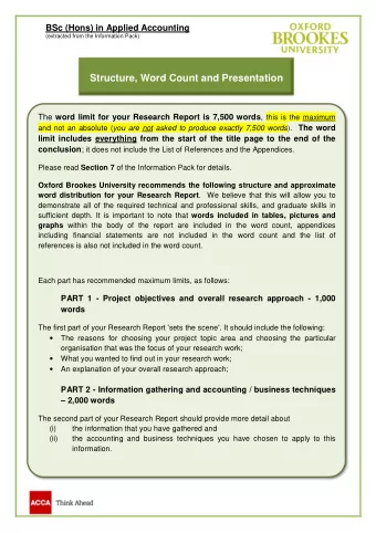 PART 3 - Results, analysis, conclusions and recommendations - 4,500  words  The third part of your