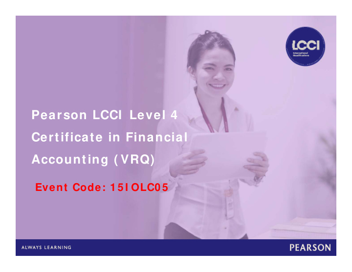 pearson lcci level 4 certificate in financial accounting