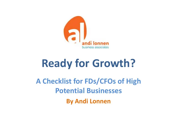 ready for growth