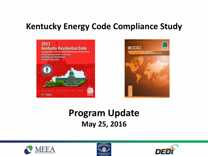 kentucky energy code compliance study program update may