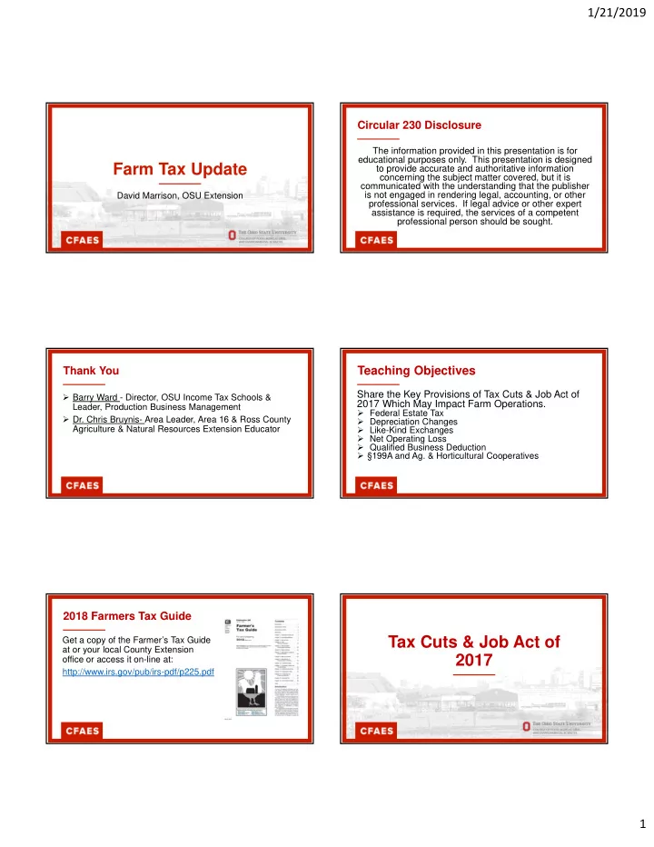 farm tax update