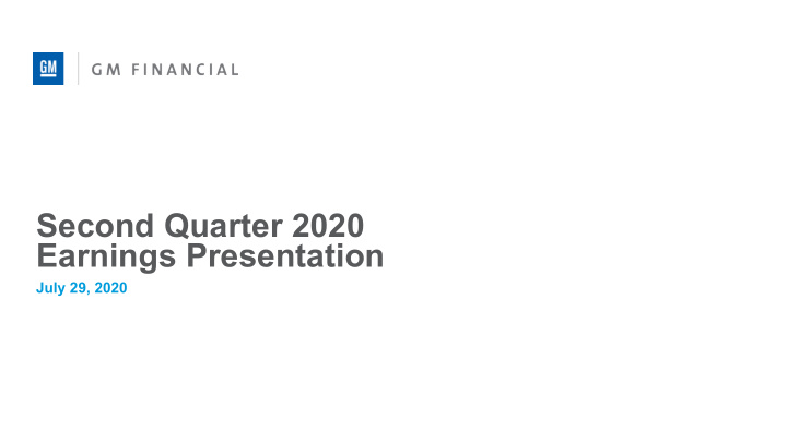 second quarter 2020 earnings presentation