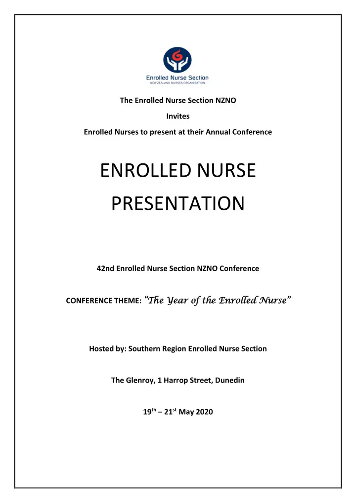 enrolled nurse presentation