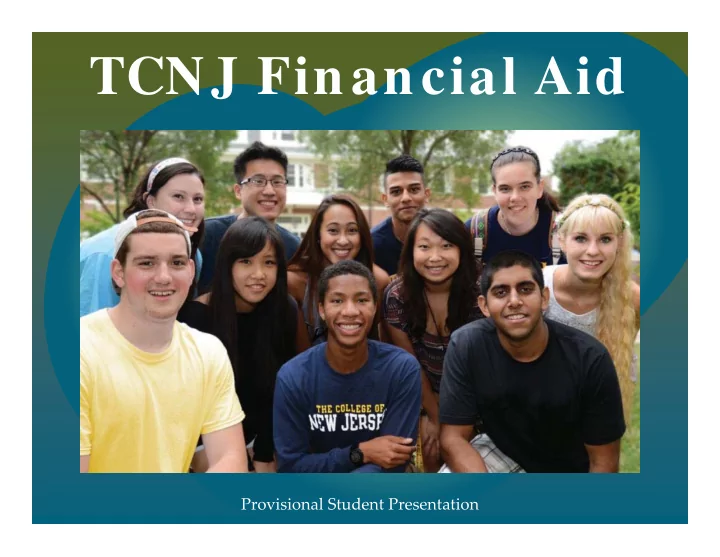 provisional student presentation the free application for