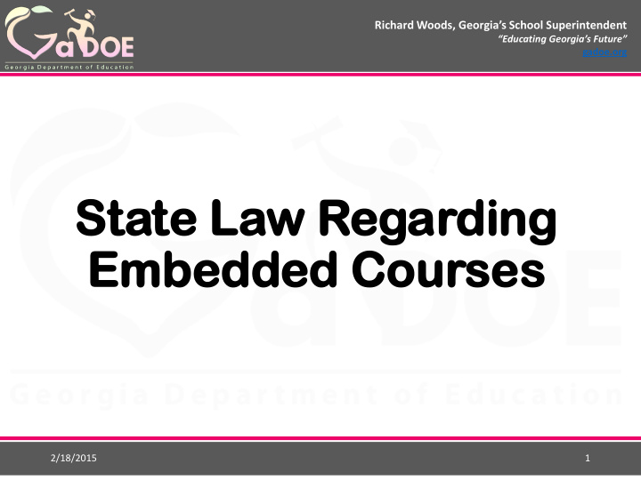 stat ate l law aw rega garding embed embedded co courses