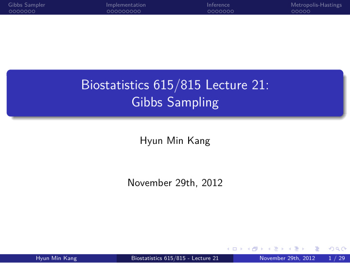 gibbs sampling biostatistics 615 815 lecture 21