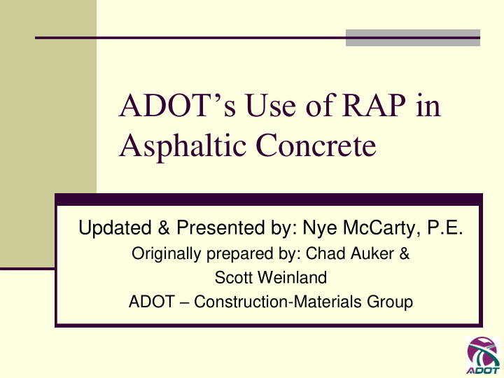 adot s use of rap in