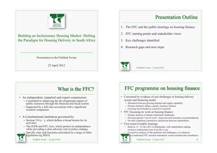 presentation outline