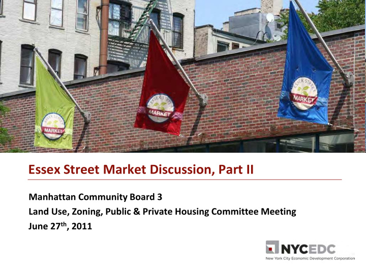 essex street market discussion part ii