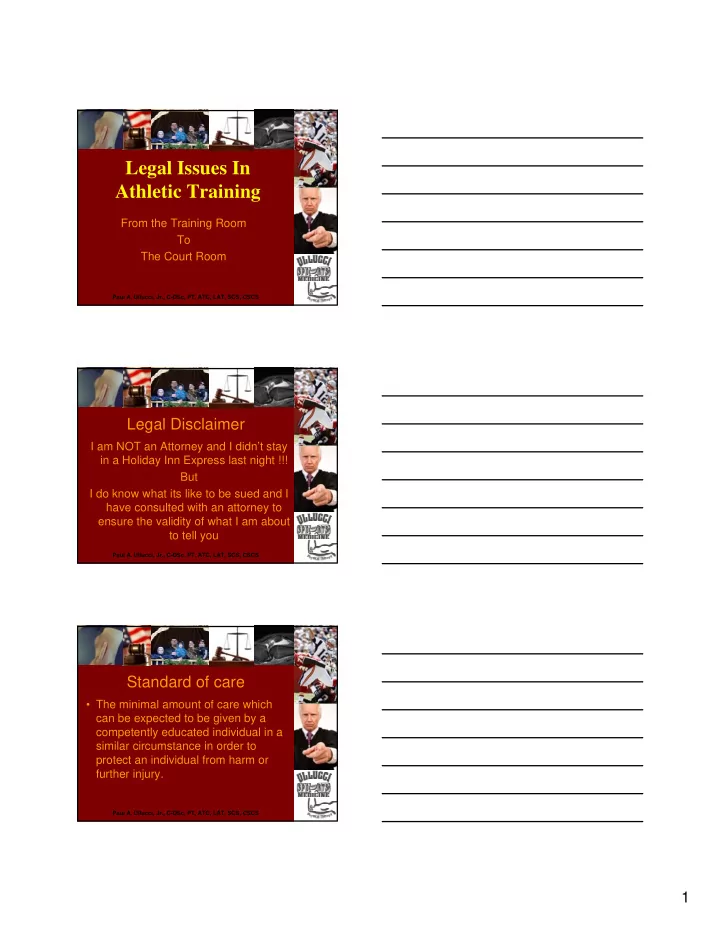 legal issues in athletic training