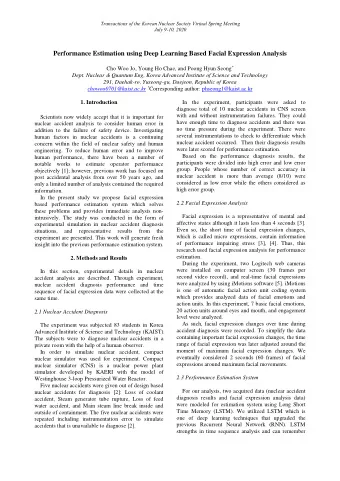 Performance Estimation using Deep Learning Based Facial Expression Analysis Cho Woo Jo, Young Ho