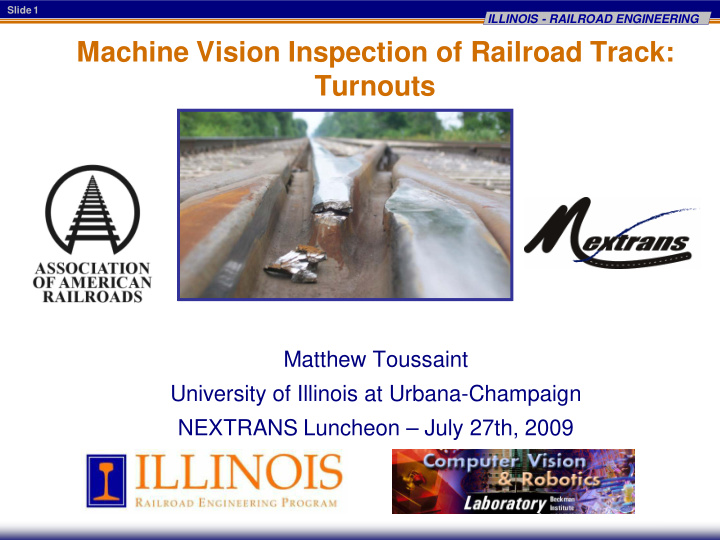 machine vision inspection of railroad track turnouts