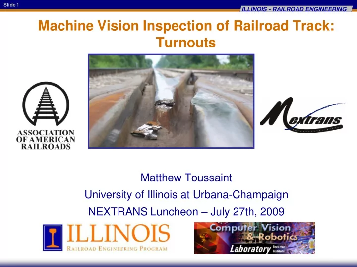 machine vision inspection of railroad track turnouts