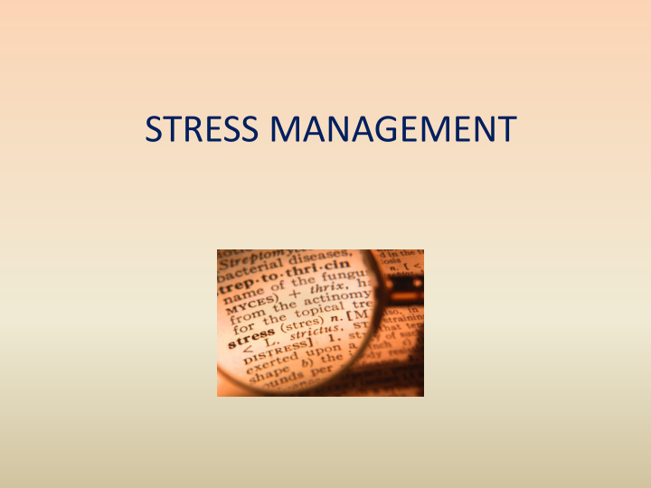 stress management observable signs of stress