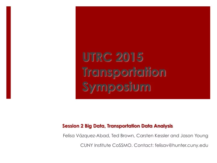 utrc 2015 transportation symposium