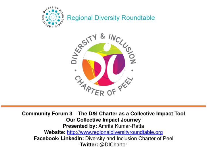 community forum 3 the d i charter as a collective impact
