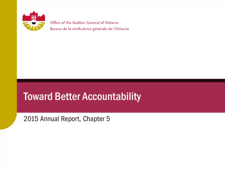 toward better accountability