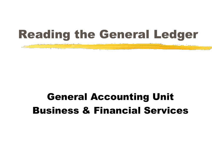 reading the general ledger