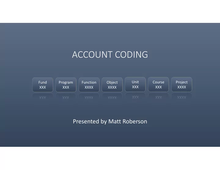 account coding
