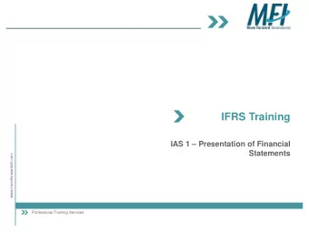 IFRS Training  IAS 1  Presentation of Financial Statements  www.moveforwardintl.com
