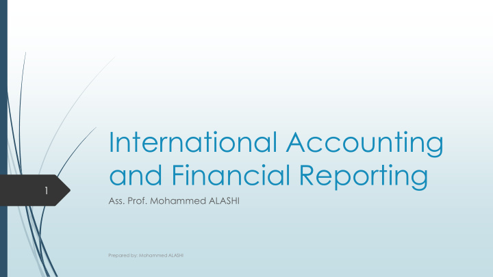 international accounting and financial reporting