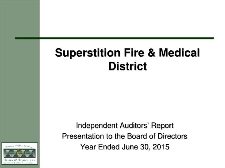 superstition fire medical district