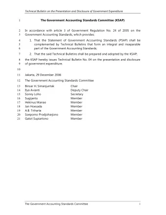 The Government Accounting Standards Committee (KSAP)  1  In accordance with article 3 of Government
