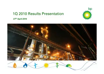 1Q 2010 Results Presentation 27 th April 2010  Fergus MacLeod  Head of Investor Relations