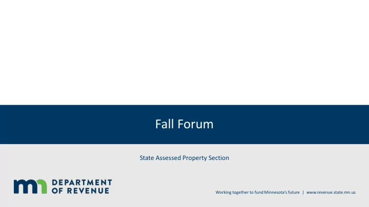 fall forum