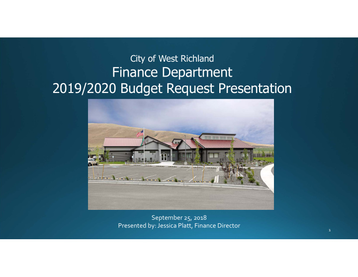 finance department 2019 2020 budget request presentation