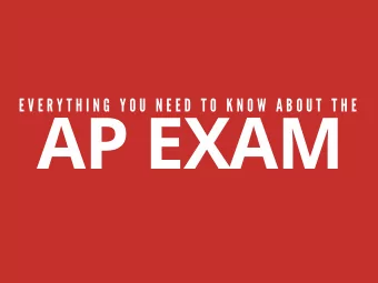 AP EXAM E V E R Y T H I N G Y O U N E E D T O K N O W A B O U T T H E WH A T WE ' LL COVER TOD A Y
