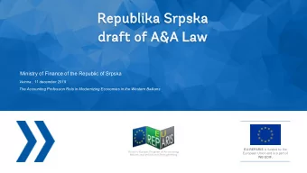 Rep  epubl  blika  ika S  Srpska  ska  draft  aft of  of A&amp;A  A Law  aw  Ministry of Finance of