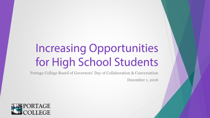portage college board of governors day of collaboration