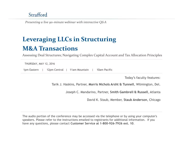 leveraging llcs in structuring m a transactions
