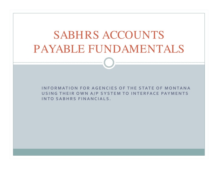 sabhrs accounts payable fundamentals